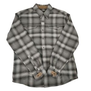 Royal Robbins Long Sleeve Stretch Plaid Shirt – Men's Size L – Gray – Excellent